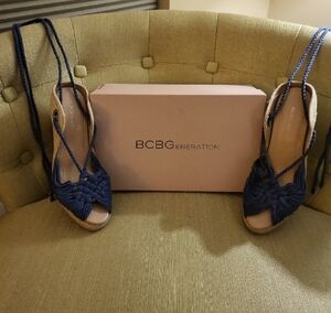 BCBGeneration Women's Navy Woven Sandals